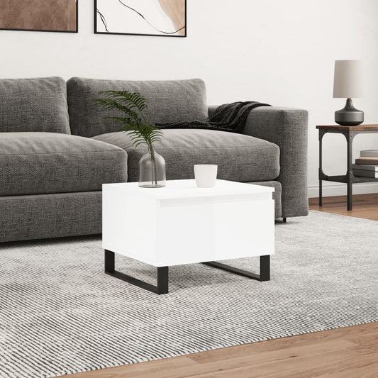 vidaXL Coffee Table High Gloss White 50x46x35 cm Engineered Wood