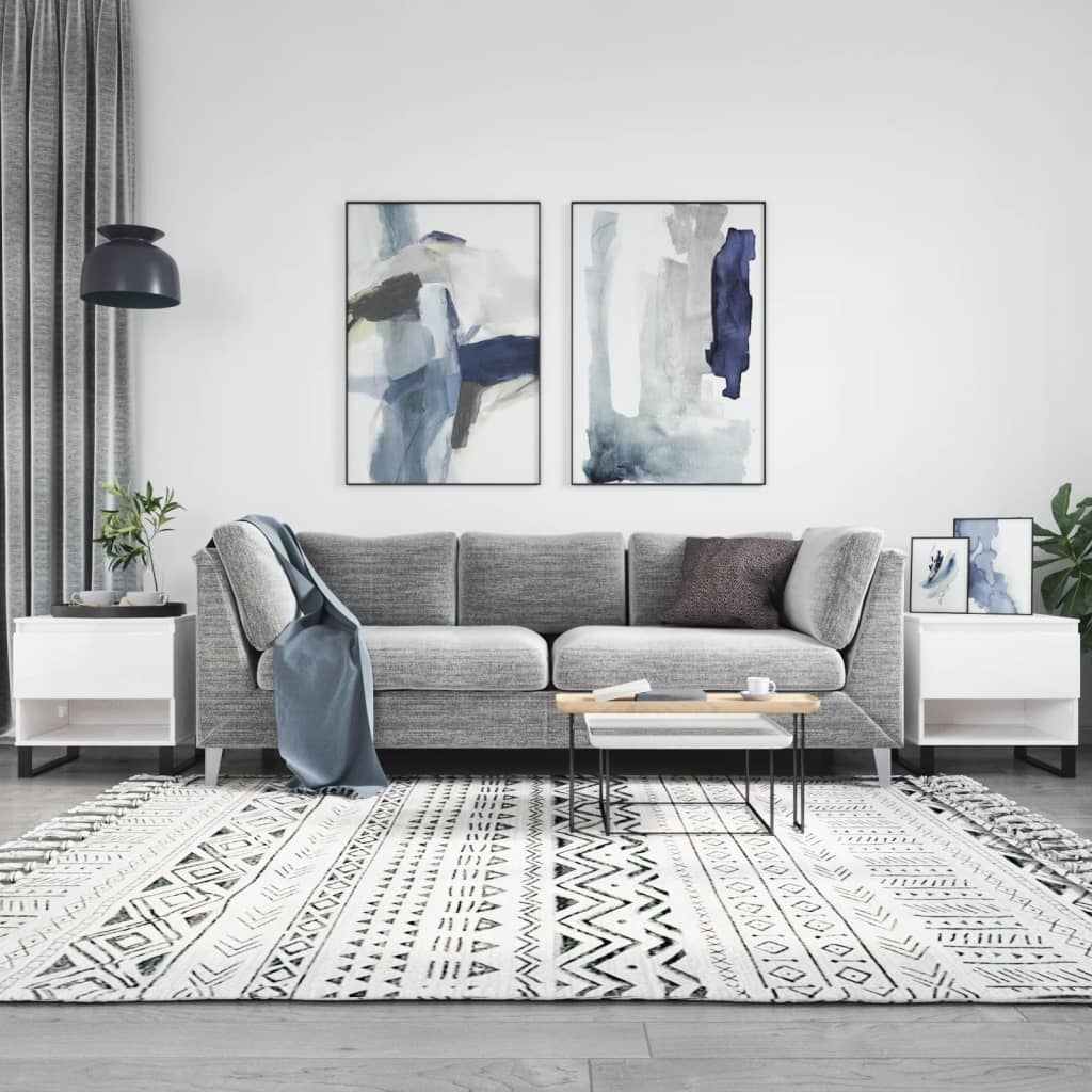 vidaXL Coffee Tables 2 pcs High Gloss White 50x46x50 cm Engineered Wood