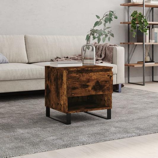 vidaXL Coffee Table Smoked Oak 50x46x50 cm Engineered Wood