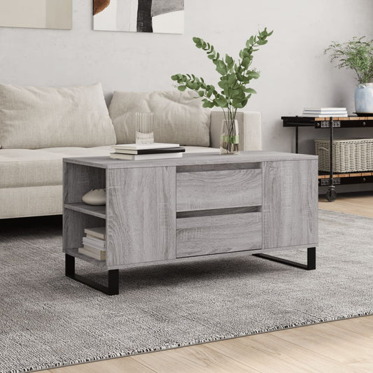 vidaXL Coffee Table Grey Sonoma 102x44.5x50 cm Engineered Wood