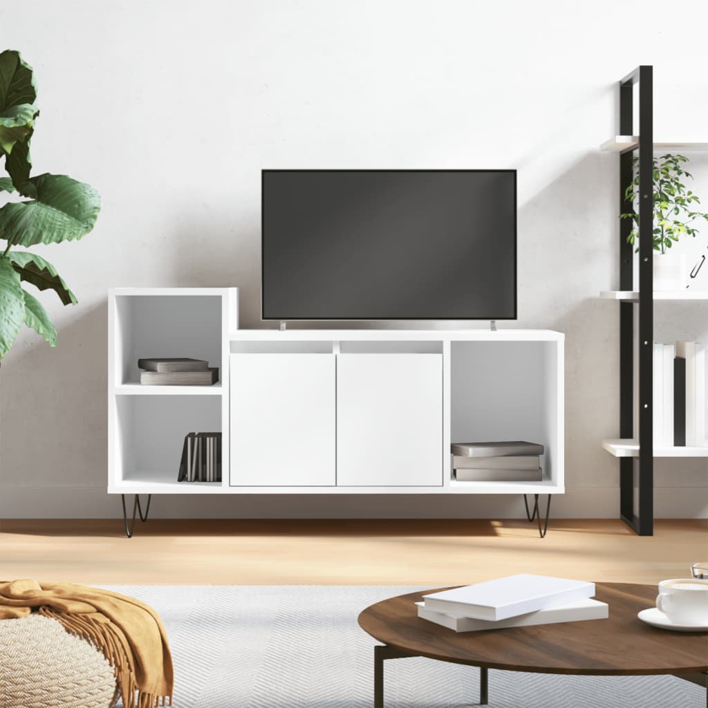 vidaXL TV Cabinet White 100x35x55 cm Engineered Wood