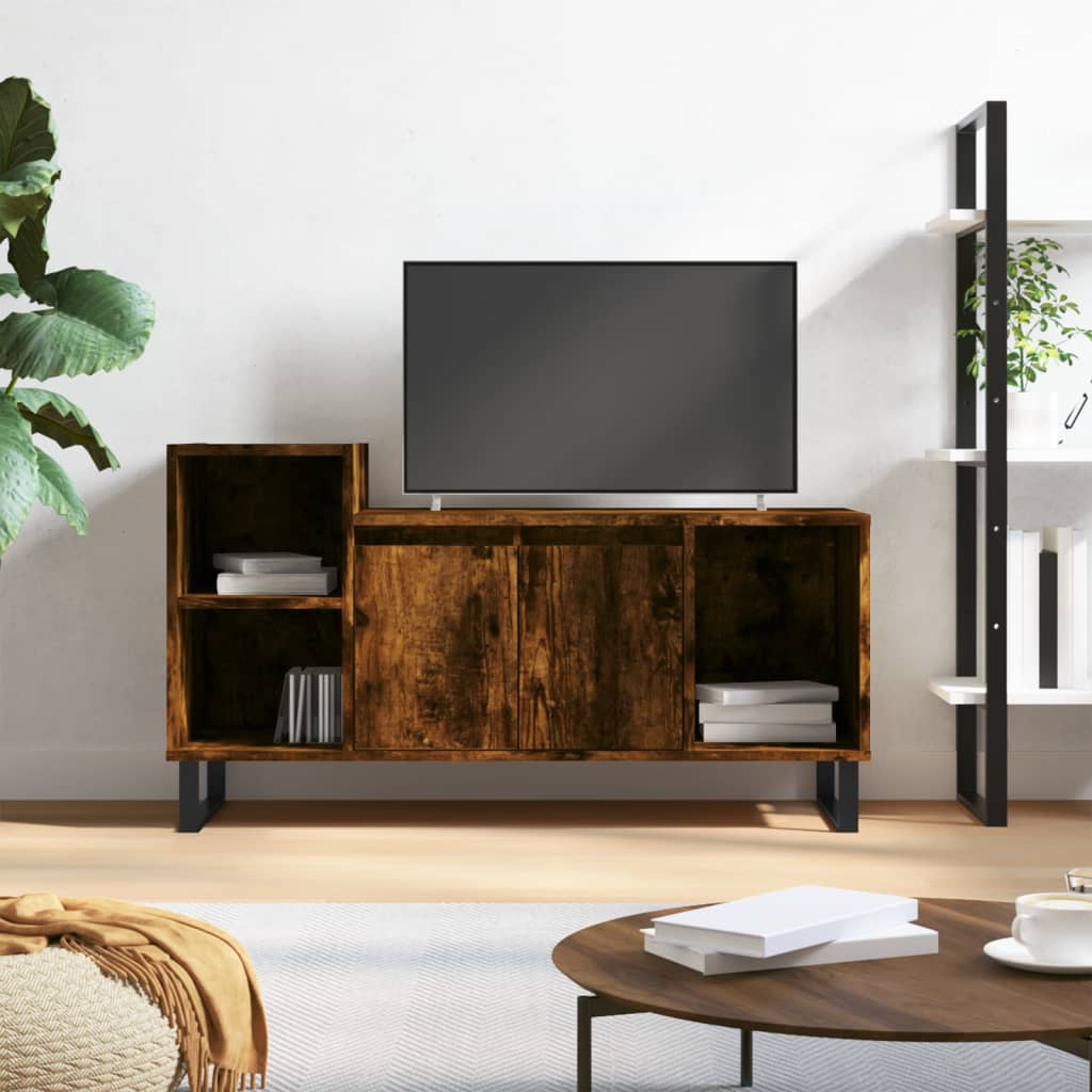 vidaXL TV Cabinet Smoked Oak 100x35x55 cm Engineered Wood