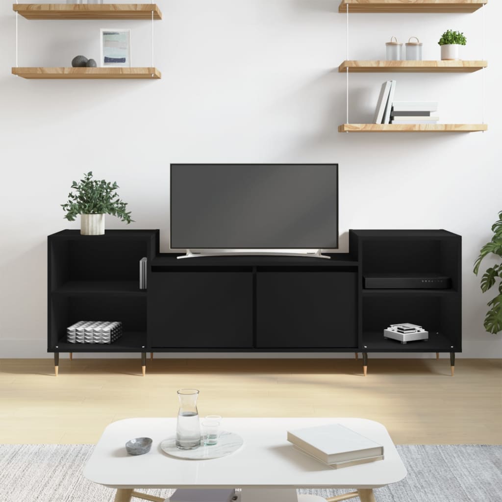 vidaXL TV Cabinet Black 160x35x55 cm Engineered Wood