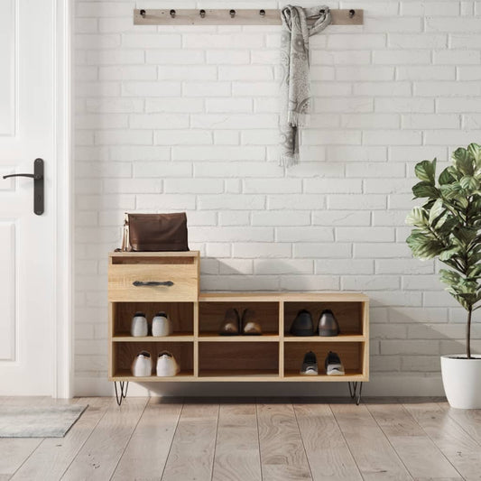 vidaXL Shoe Cabinet Sonoma Oak 102x36x60 cm Engineered Wood