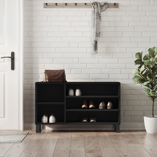 vidaXL Shoe Cabinet Black 102x36x60 cm Engineered Wood