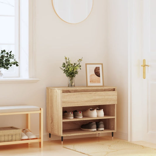 vidaXL Shoe Cabinet Sonoma Oak 70x36x60 cm Engineered Wood