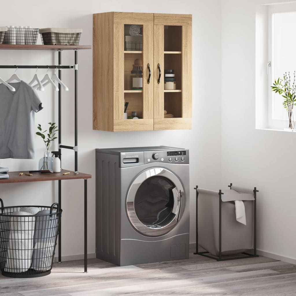 vidaXL Wall Mounted Cabinet Sonoma Oak 69.5x34x90 cm Engineered Wood