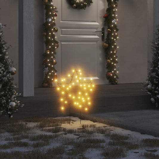 vidaXL Christmas Light Decorations with Spikes 3 pcs Star 50 LEDs 29 cm