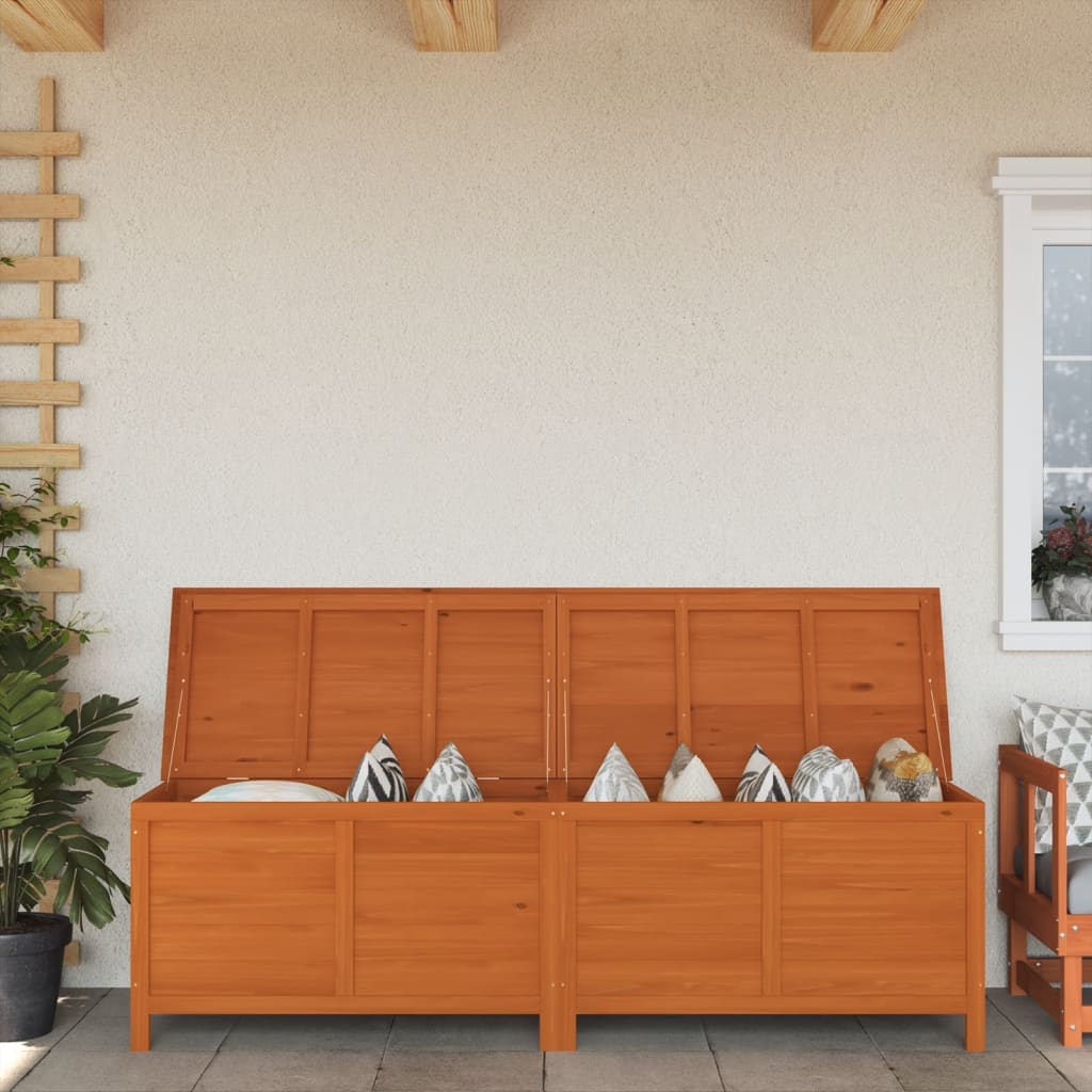 vidaXL Garden Storage Box Brown 198.5x50x56.5 cm Solid Wood Fir