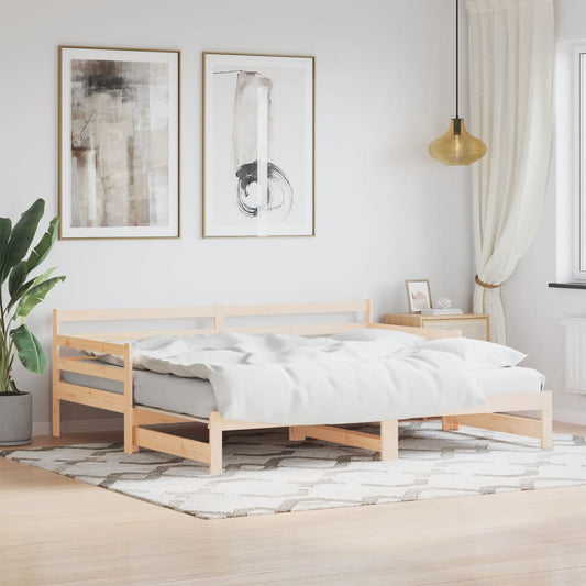vidaXL Daybed with Trundle 90x200 cm Solid Wood Pine