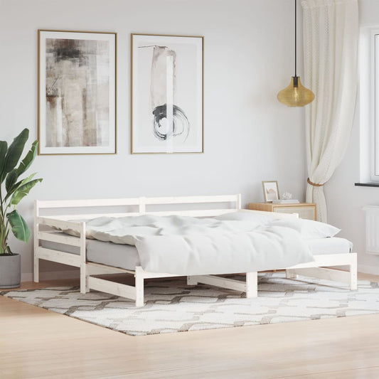 vidaXL Daybed with Trundle White 90x200 cm Solid Wood Pine
