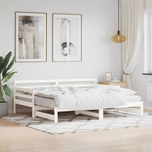 vidaXL Daybed with Trundle White 80x200 cm Solid Wood Pine