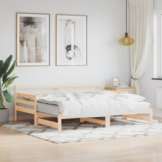 vidaXL Daybed with Trundle 90x190 cm Solid Wood Pine