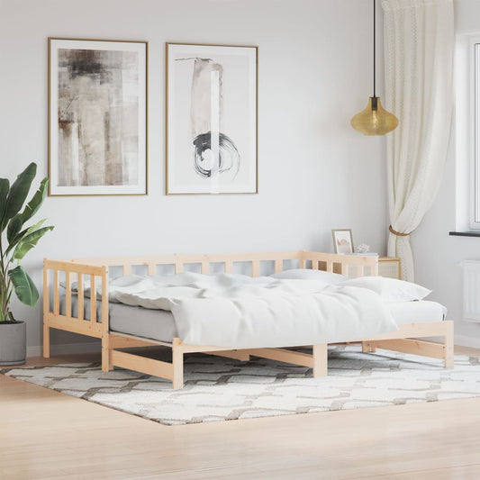 vidaXL Day Bed with Trundle 90x190 cm Solid Wood Pine