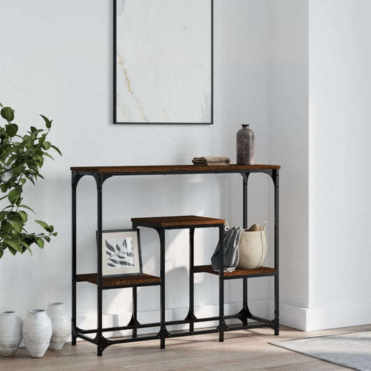 vidaXL Console Table Brown Oak 89.5x28x76 cm Engineered Wood
