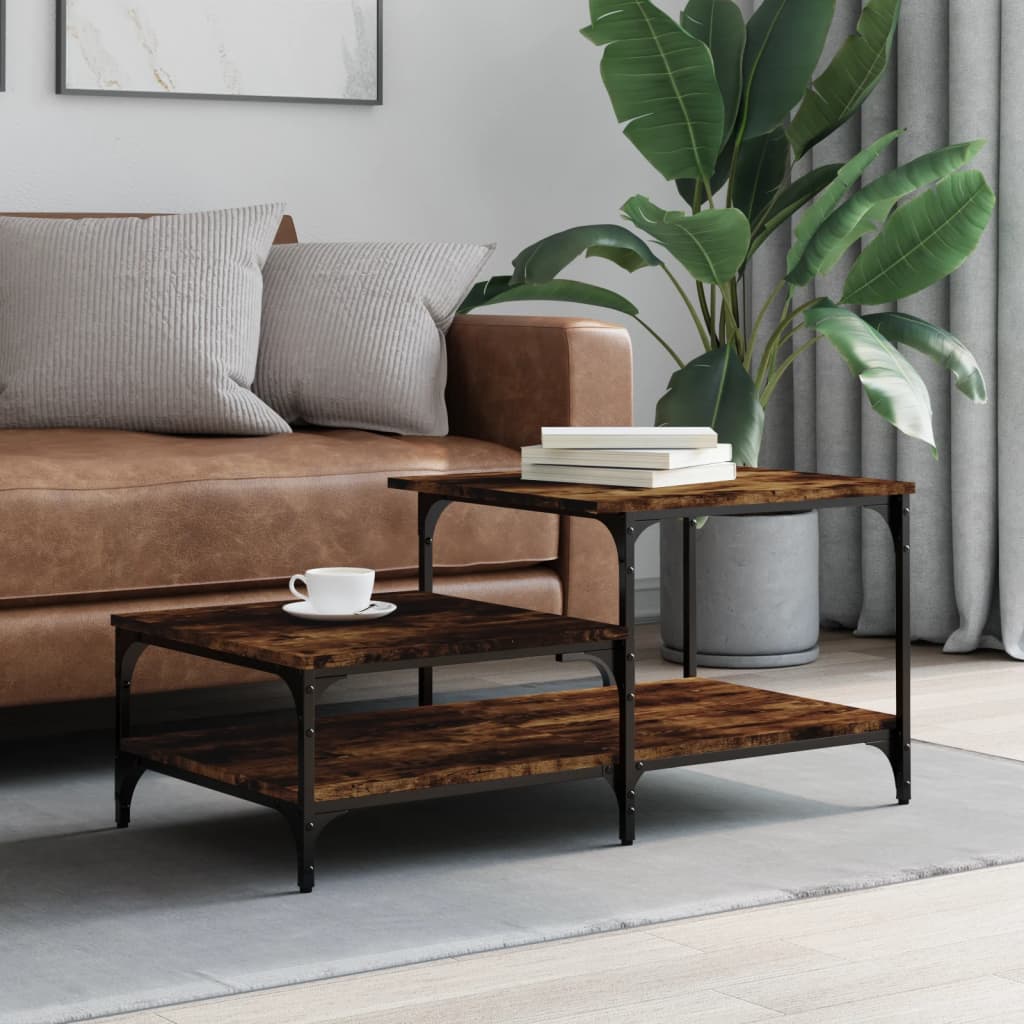 vidaXL Coffee Table Smoked Oak 100x50.5x45 cm Engineered Wood