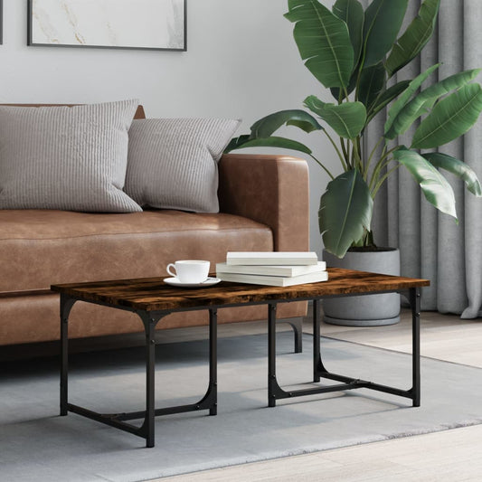 vidaXL Coffee Table Smoked Oak 90x50x35 cm Engineered Wood