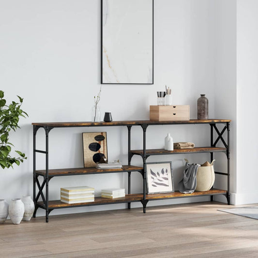 vidaXL Console Table Smoked Oak 180x29x76.5 cm Engineered Wood