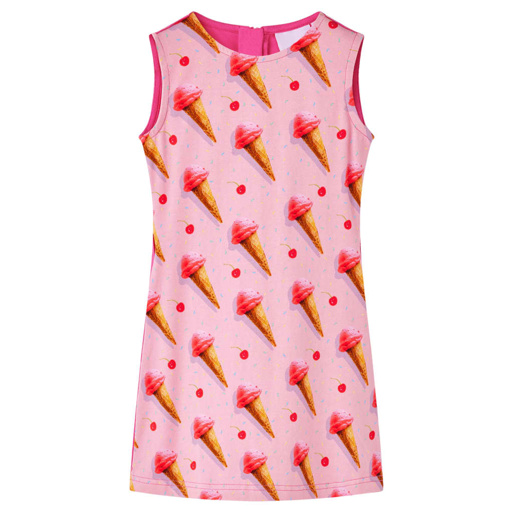 Kids' Dress Ice Cream Print Bright Pink 128