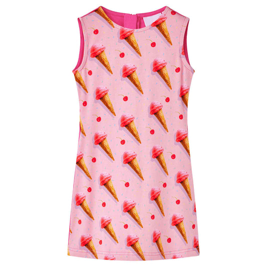 Kids' Dress Ice Cream Print Bright Pink 128