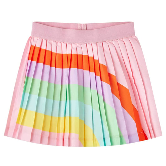 Kids' Pleated Skirt Rainbow Print Light Pink 92