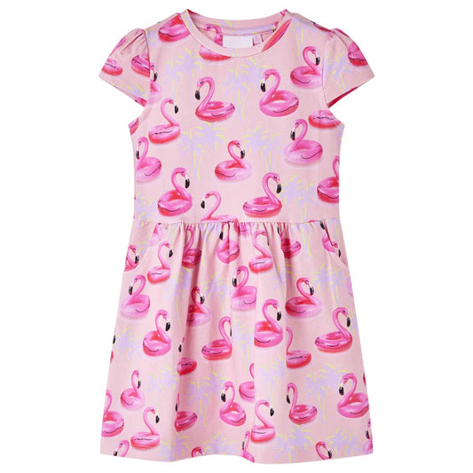 Kids' Dress Flamingo Swim Ring Print Light Pink 116