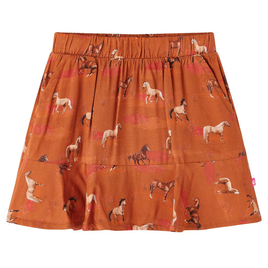 Kids' Skirt Horses Print Cognac 92