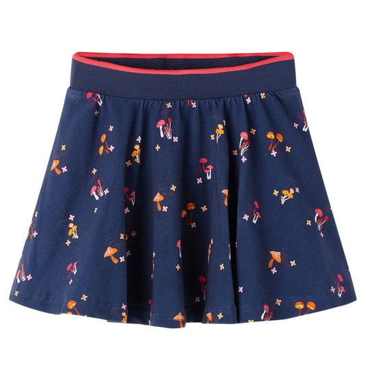 Kids' Skirt Mushrooms Print Navy Blue 116