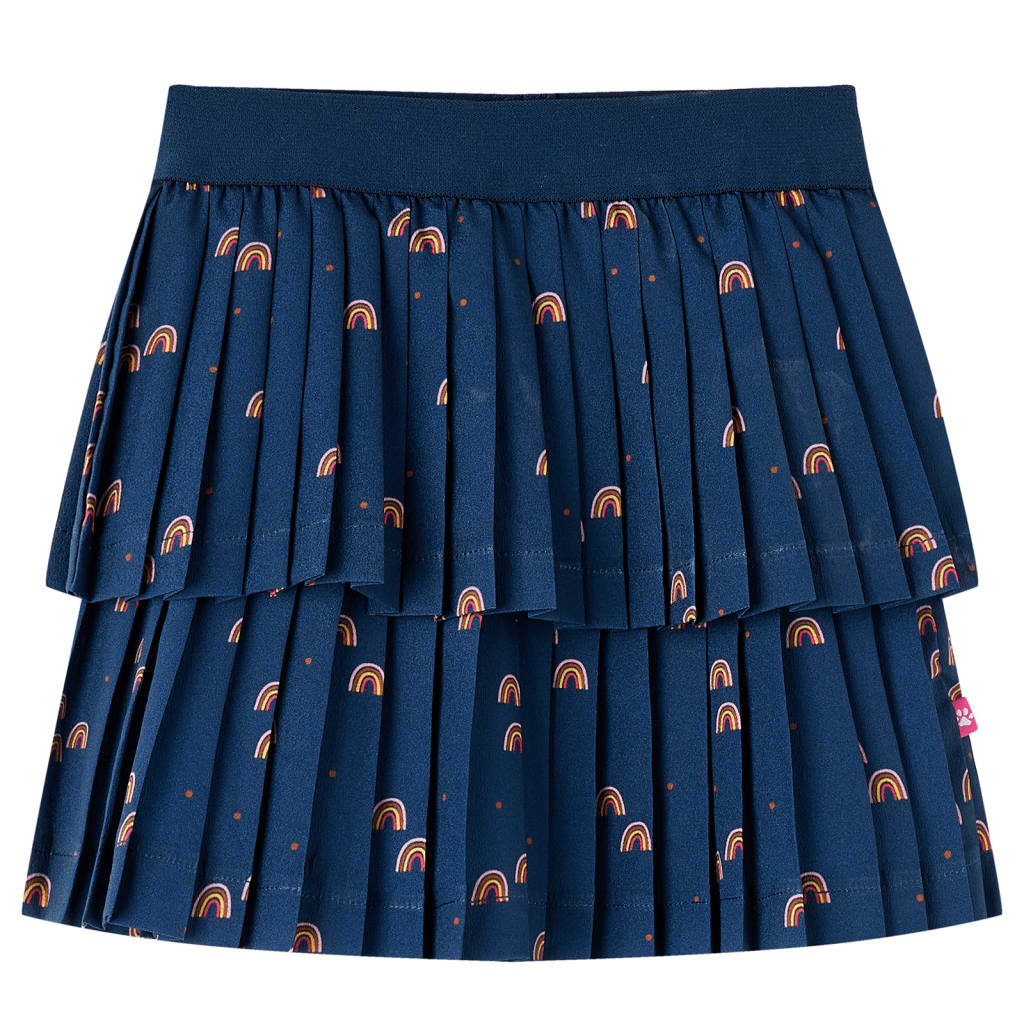 Kids' Skirt Rainbows Print Navy Blue 128