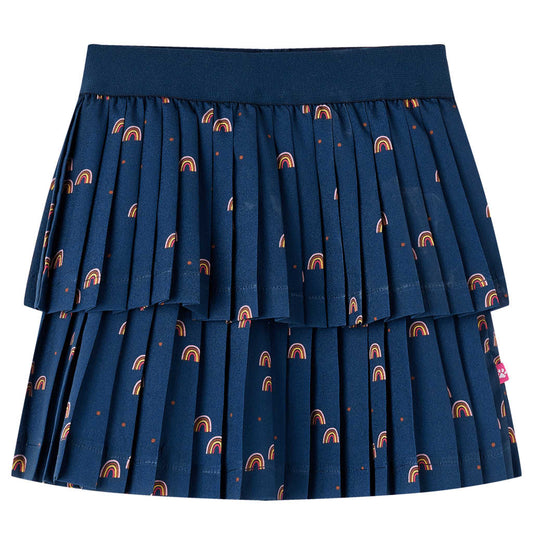 Kids' Skirt Rainbows Print Navy Blue 128