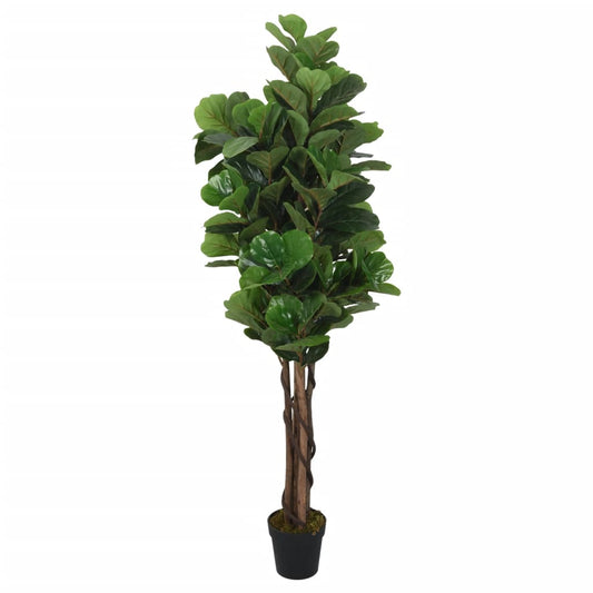 vidaXL Artificial Fiddle Leaf Fig Tree 232 Leaves 180 cm Green