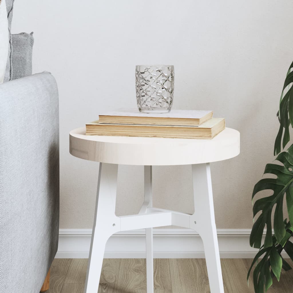 vidaXL Table Top Round White Ì÷30x3 cm Solid Wood Pine