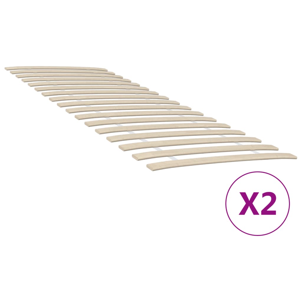 vidaXL Slatted Bed Bases with 34 Slats 2 pcs 80x200 cm
