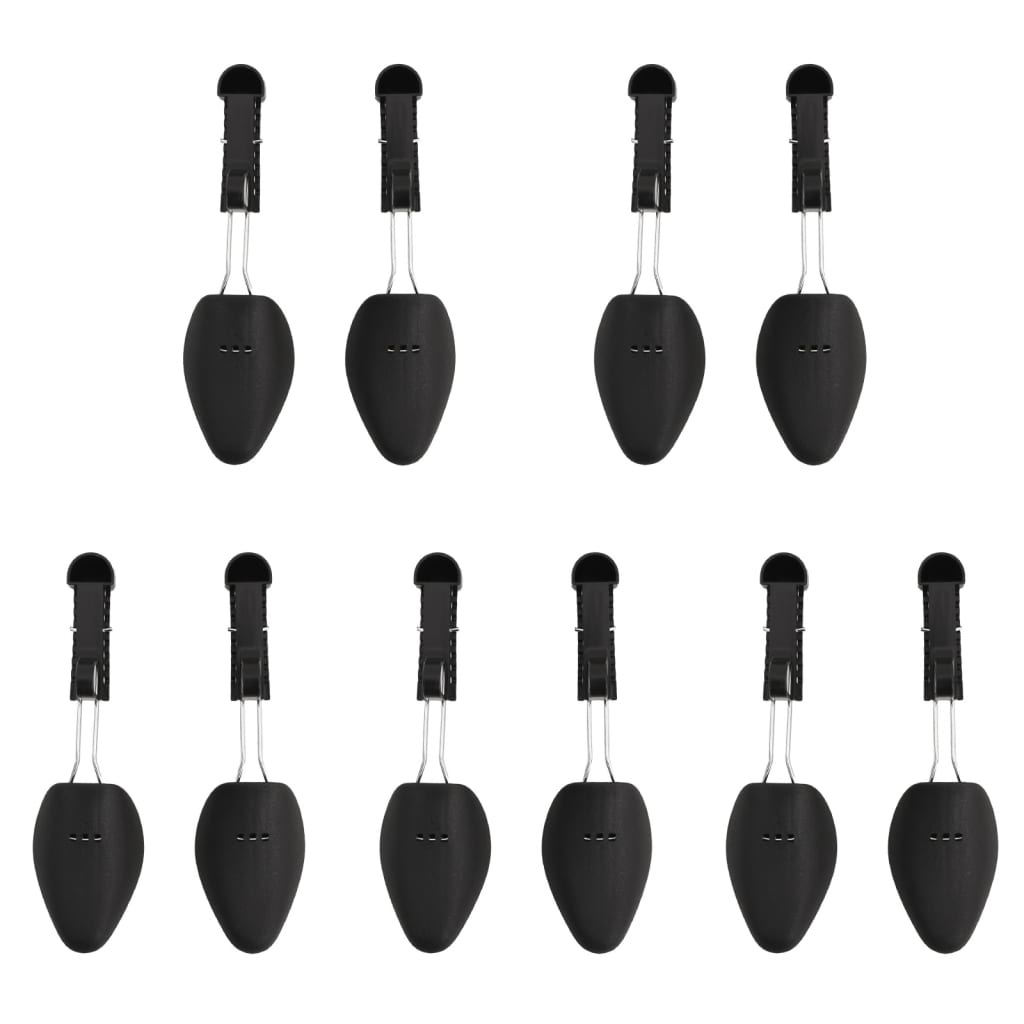 vidaXL Shoe Trees 5 Pairs Black EU 38-45 Plastic
