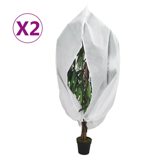 vidaXL Plant Fleece Covers with Zip 2 pcs 70 g/må_ 1.55x1.55 m