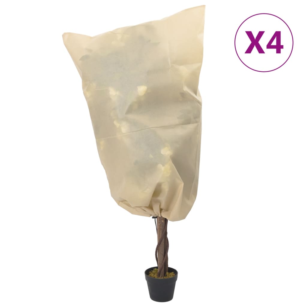 vidaXL Plant Fleece Covers with Drawstring 4 pcs 70 g/må_ 0.8x1.2 m