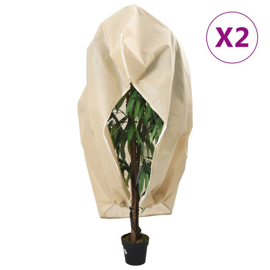 vidaXL Plant Fleece Covers with Zip 2 pcs 70 g/må_ 1.2x1.8 m