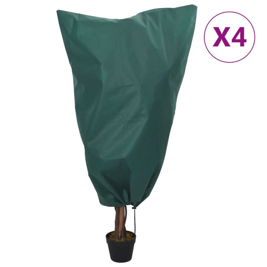 vidaXL Plant Fleece Covers with Drawstring 4 pcs 70 g/må_ 0.8x1 m