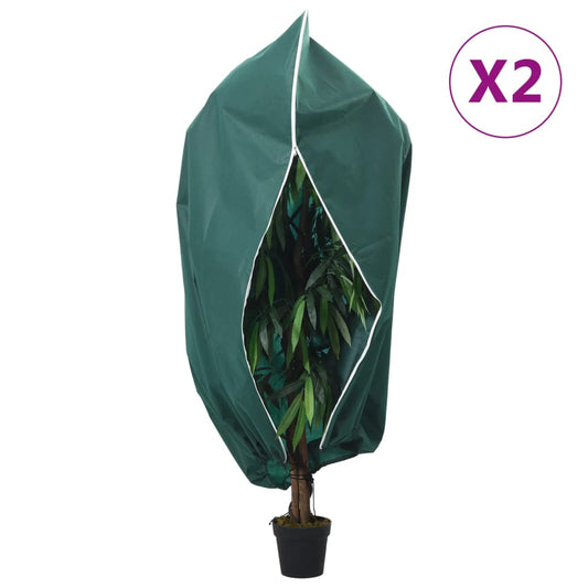 vidaXL Plant Fleece Covers with Zip 2 pcs 70 g/må_ 1x1.55 m