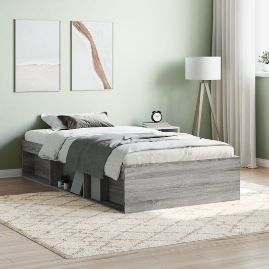 vidaXL Bed Frame Grey Sonoma 90x200 cm