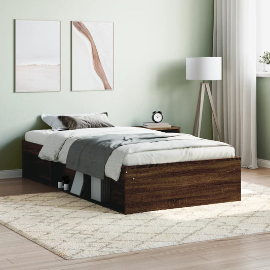 vidaXL Bed Frame Brown Oak 90x200 cm