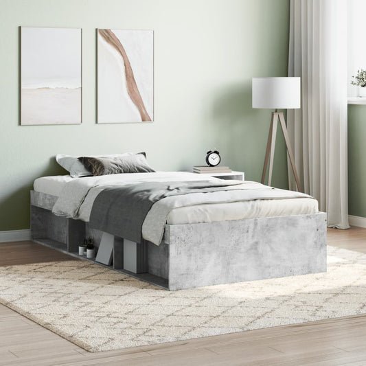 vidaXL Bed Frame Concrete Grey 90x190 cm