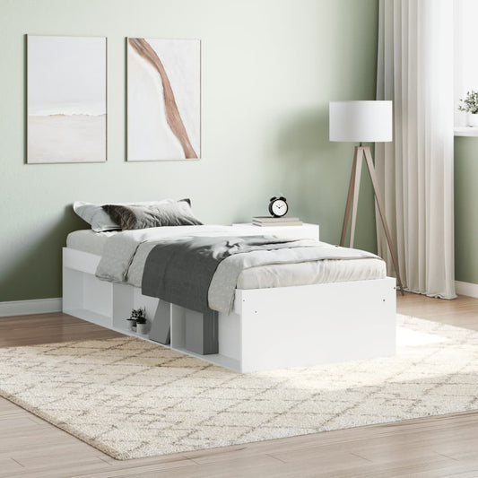 vidaXL Bed Frame White 75x190 cm Small Single