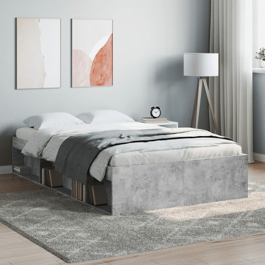 vidaXL Bed Frame Concrete Grey 120x200 cm