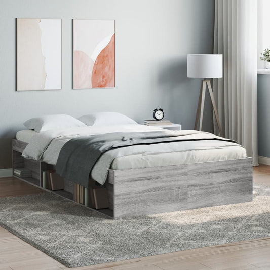 vidaXL Bed Frame Grey Sonoma 120x200 cm