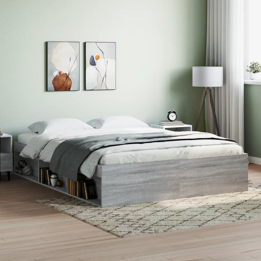 vidaXL Bed Frame Grey Sonoma 140x200 cm