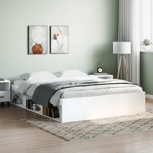 vidaXL Bed Frame White 150x200 cm King Size