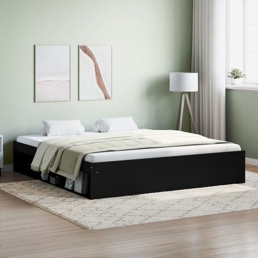 vidaXL Bed Frame Black 180x200 cm Super King Size