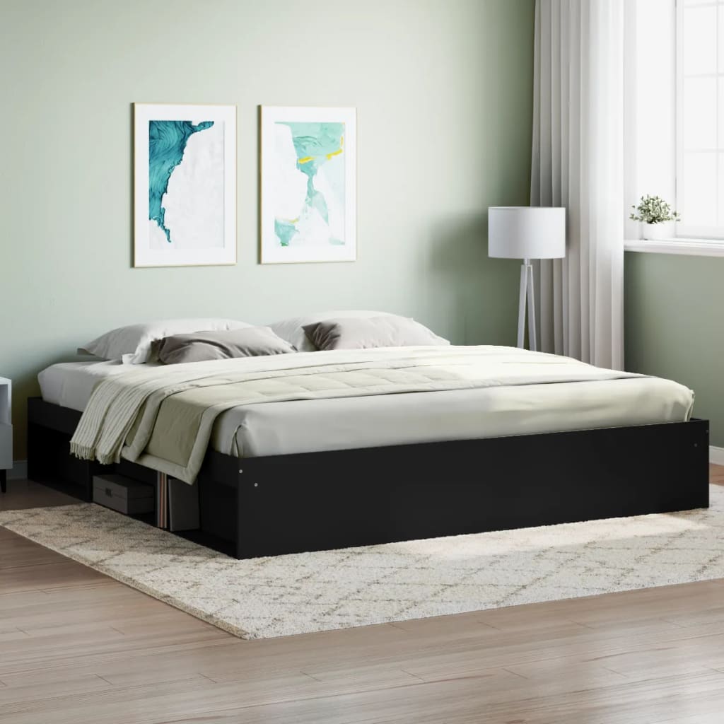 vidaXL Bed Frame Black 200x200 cm