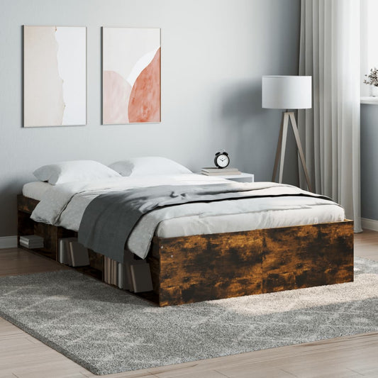 vidaXL Bed Frame Smoked Oak 120x190 cm Small Double